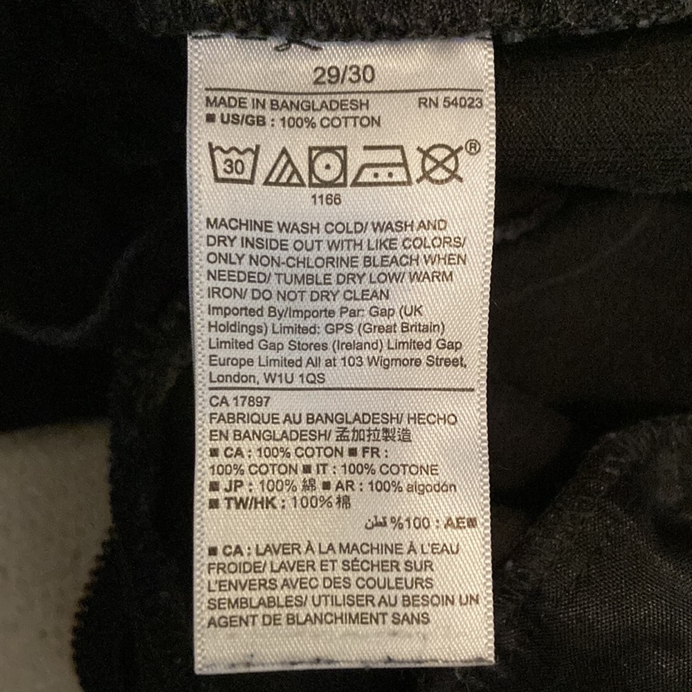 Gap Jeans Mens 29x30 Mid-Rise Straight Leg 5-Pocket Zip Dark Wash Black Denim - Picture 5 of 7